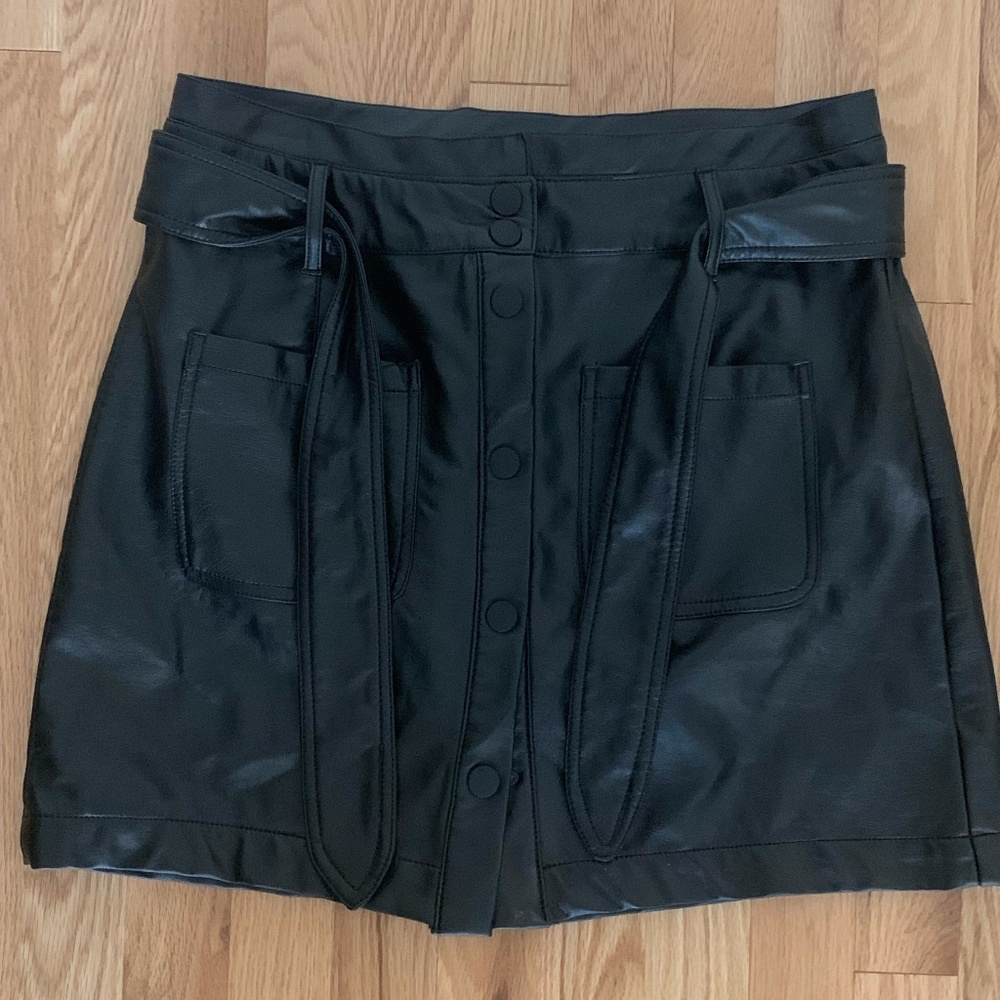 Faux Leather Miniskirt